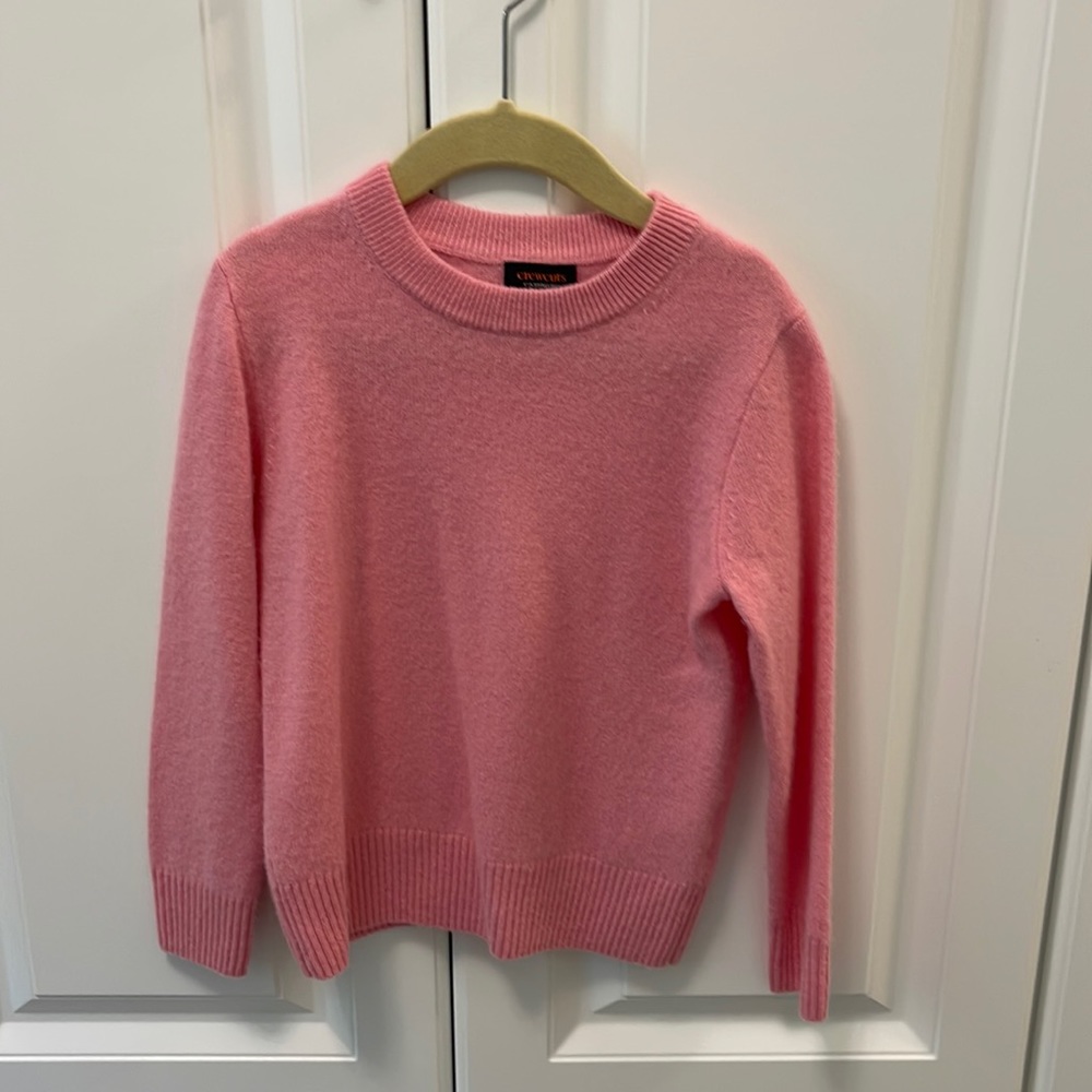 Girls JCrew cashmere sweater, light pink